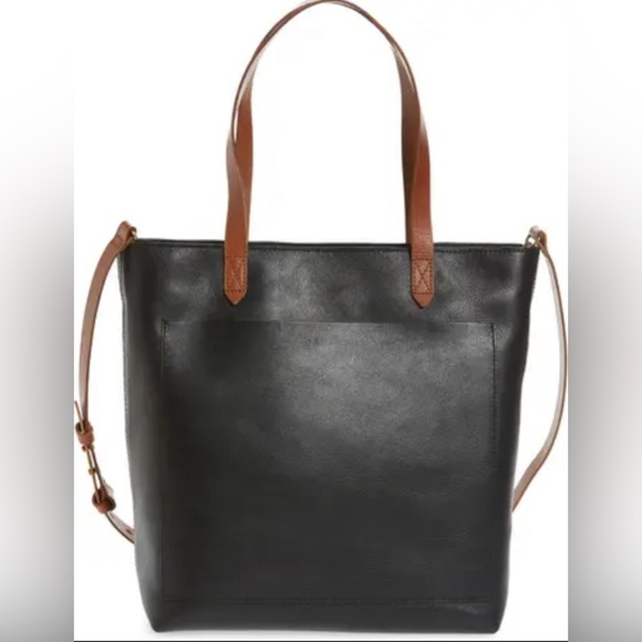 Madewell Handbags - MADEWELL The Zip-Top Medium Transport Tote in True Black Brown